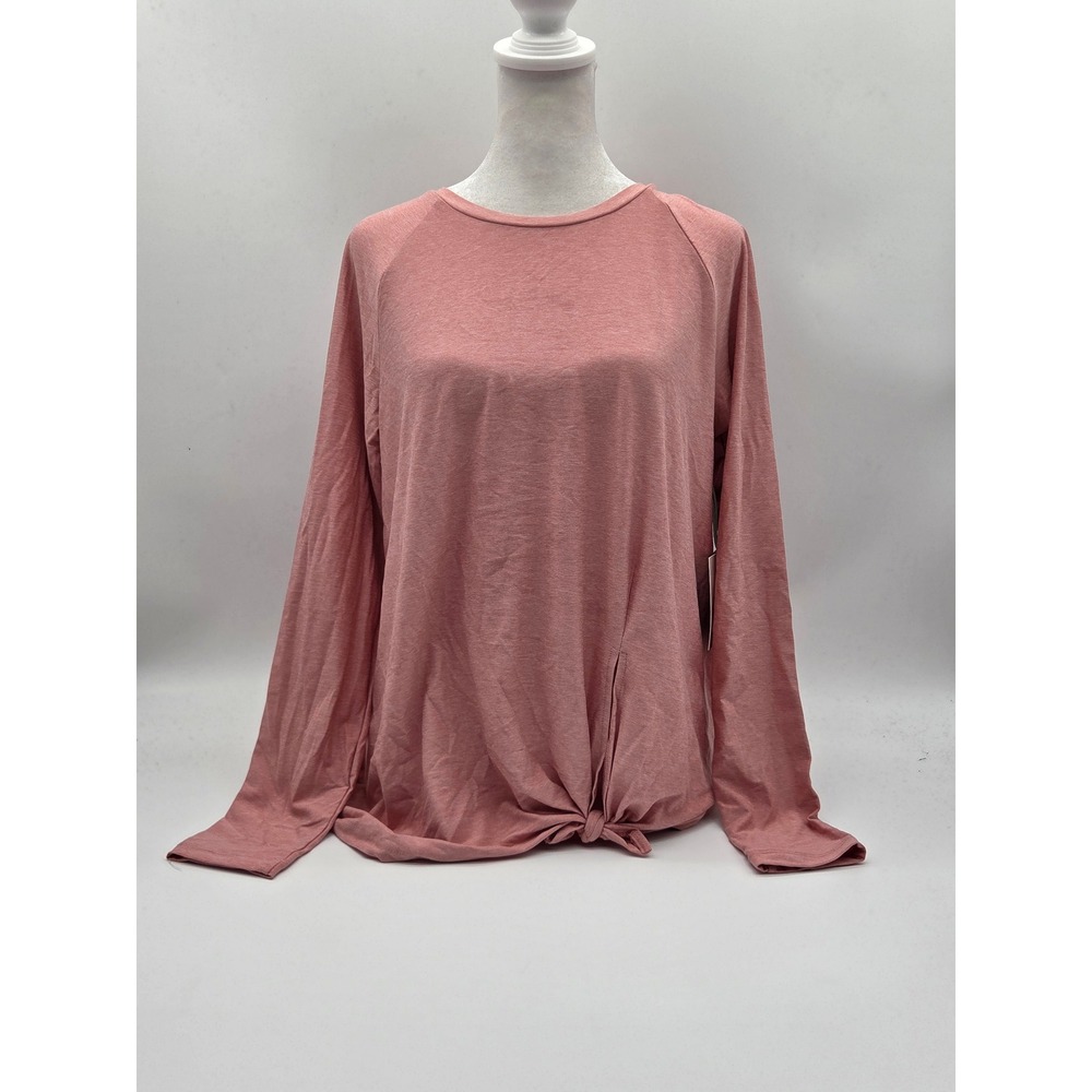We Wander Women's Pink Tie Front Long Sleeve Top Size S NWT 101-681